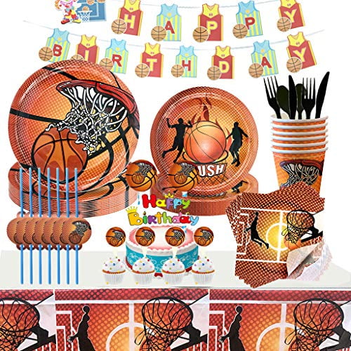 Partybloom Basketball Disposable Tableware with Basketball Party Plates Cups Napkins More Serves 16 for Basketball Birthday Baby Shower Party Decorations 158PCS Basketball Party Supplies Partybloom Basketball Disposable Tableware with Basketball Party Plates Cups Napkins More Serves 16 for Basketball Birthday Baby Shower Party Decorations 158PCS Basketball Party Supplies